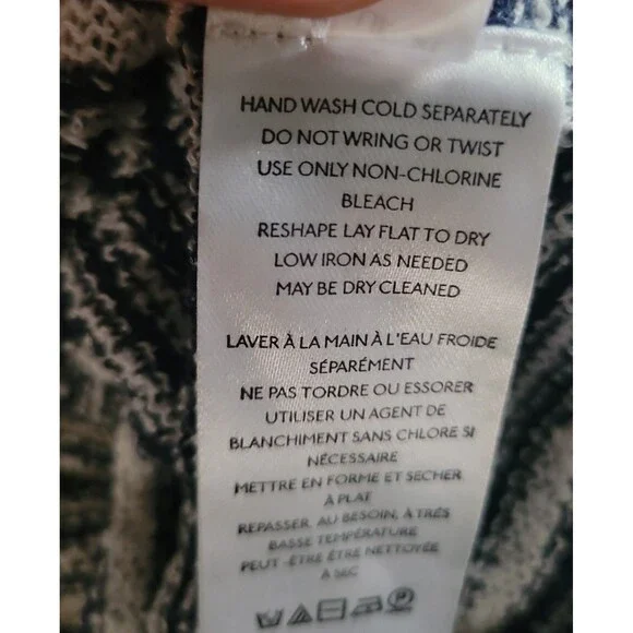 New Free People Beach Blue Stripes Lightweight Pullover Sweater Sz XL - Picture 7 of 8